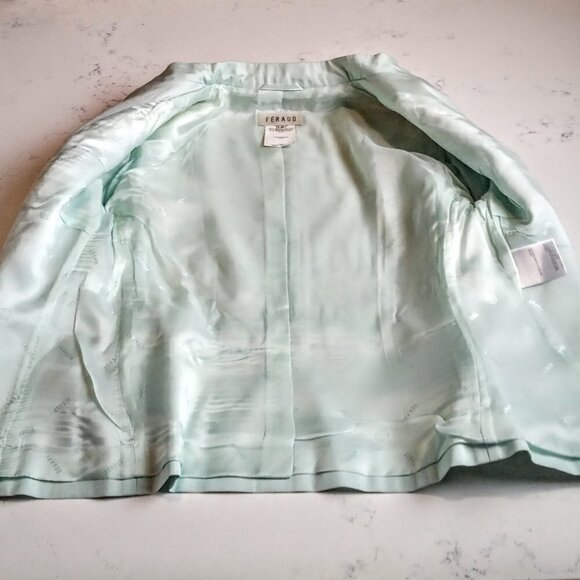Vintage Feraud Mint Green Silk Wool Jacket - Picture 4 of 7